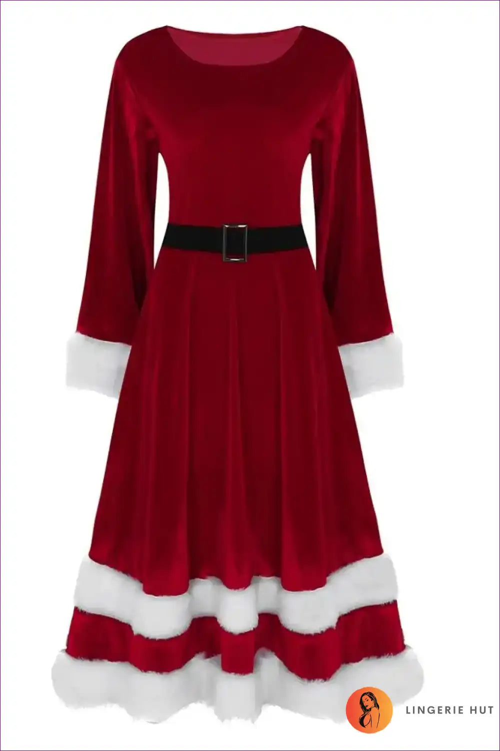 Levoire | Samt Santa Taika - Robe Scoop Neck Douce Rot