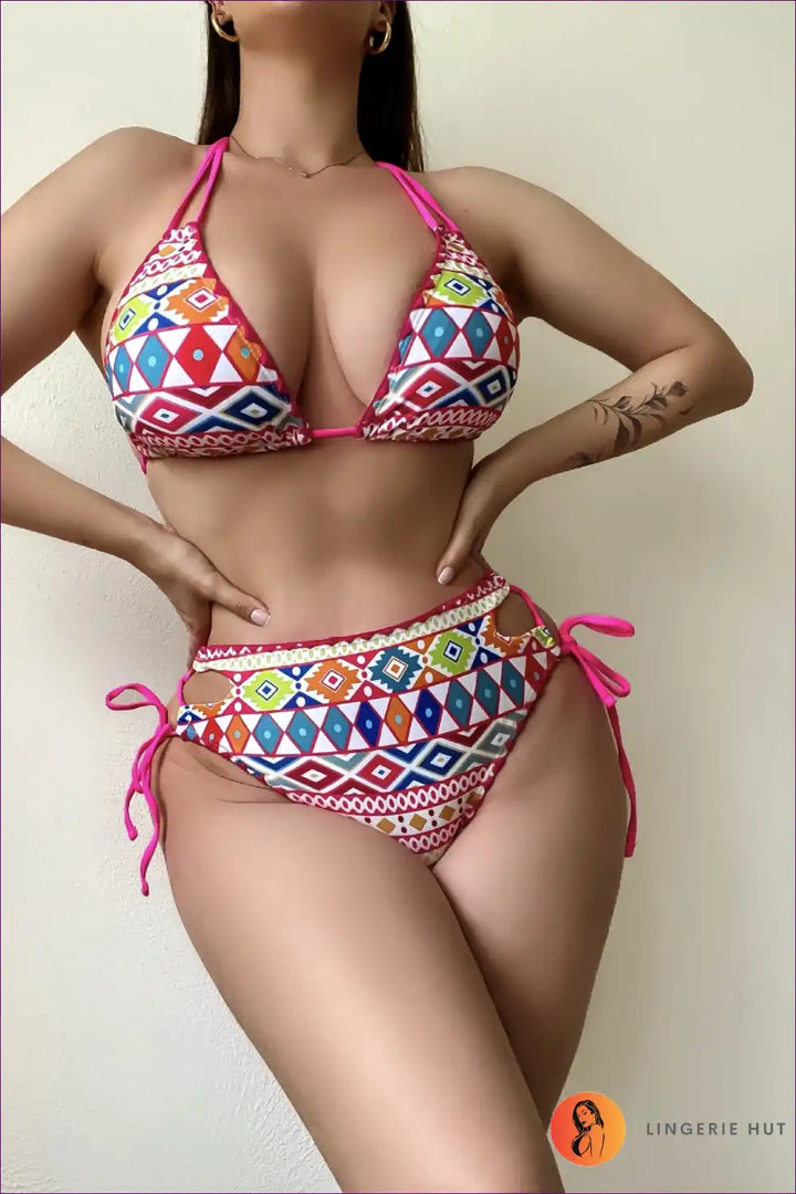 Levoire | Bikin haute taille vibrant Aztec – Audacieux, flatteur et tendance Moni