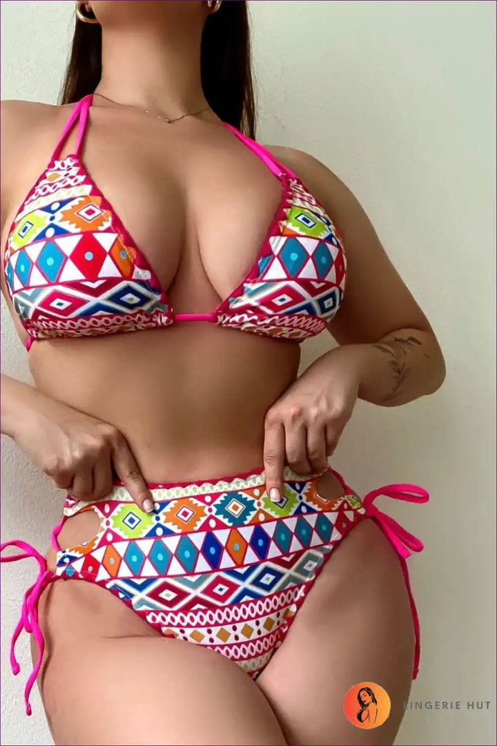 Levoire | Bikin haute taille vibrant Aztec – Audacieux, flatteur et tendance