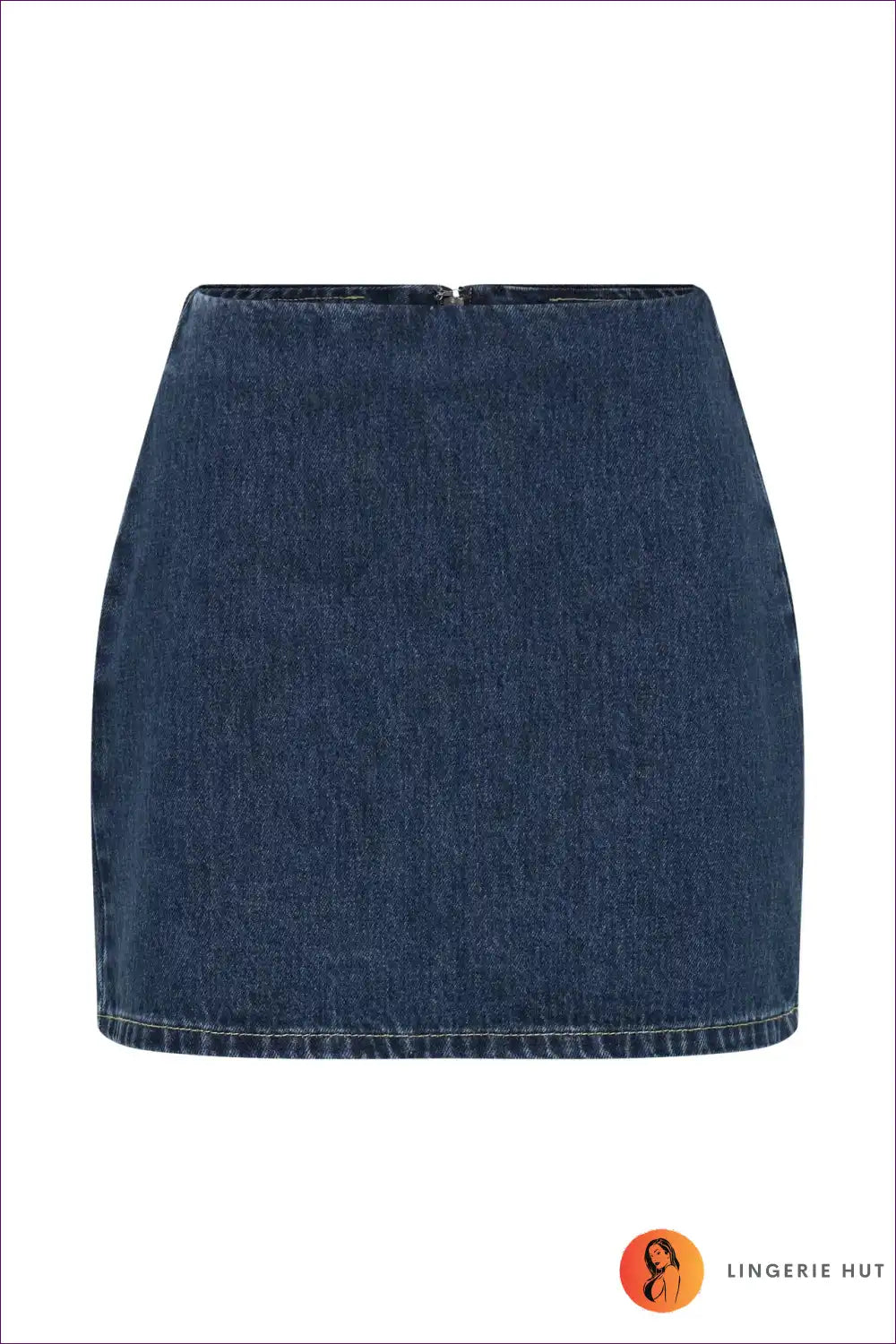 Levoire | Femme Denim À Manches Courtes Bouton Taille Haute Jupe Ensemble Blau4