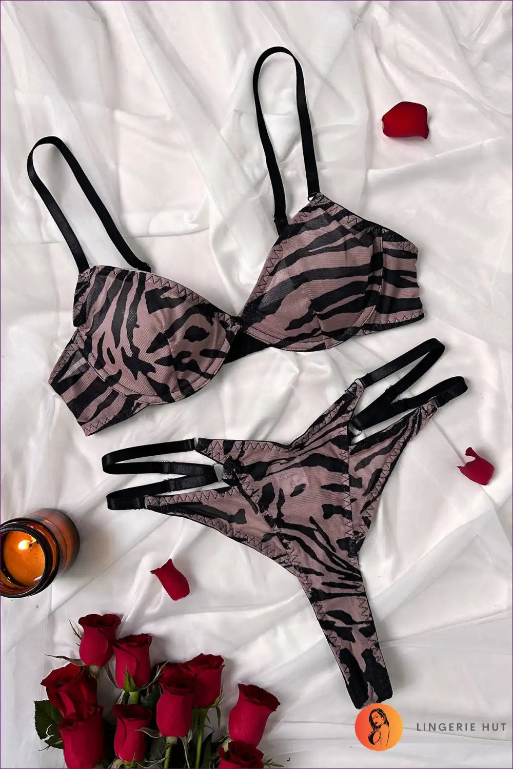 Levoire | Ensemble de lingerie Zebra Glam - Audacieux et Flirtant Noir