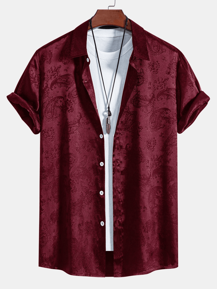 Levoire | Chemise Satin Paisley Homme Maroond
