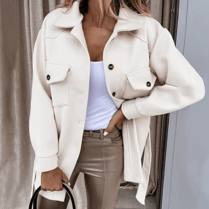 Levoire | Veste de Transition Été Femme Chic Décontractée Blanc