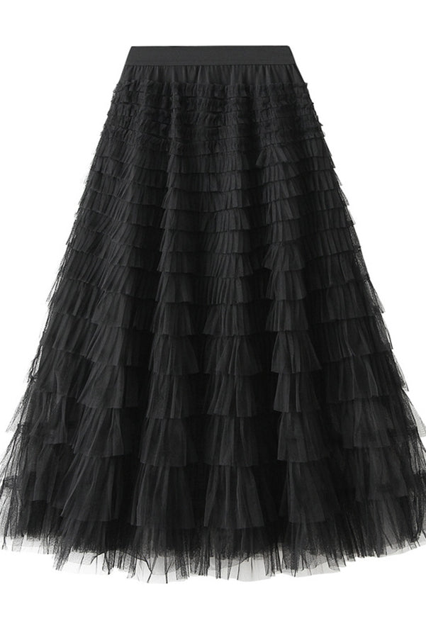 Levoire | Jupe Maxi Élastique Avec Taille Noir