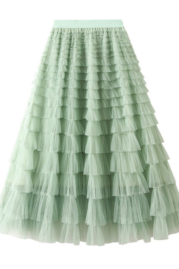 Levoire | Jupe Maxi Élastique Avec Taille Vert clair