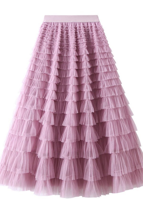 Levoire | Jupe Maxi Élastique Avec Taille Lilas