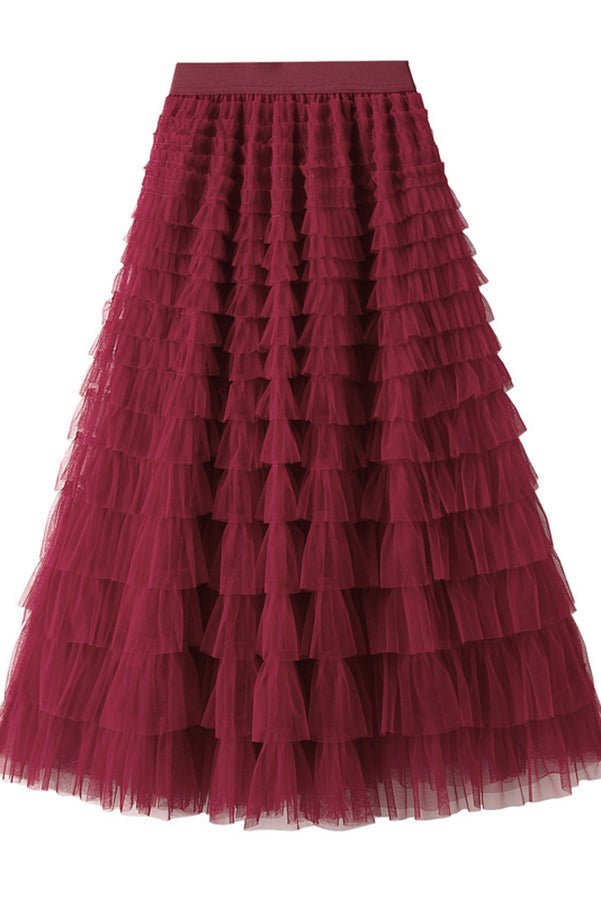 Levoire | Jupe Maxi Élastique Avec Taille Vin rouge
