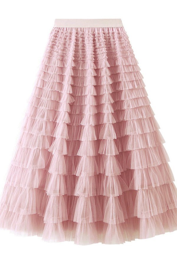 Levoire | Jupe Maxi Élastique Avec Taille Rosa