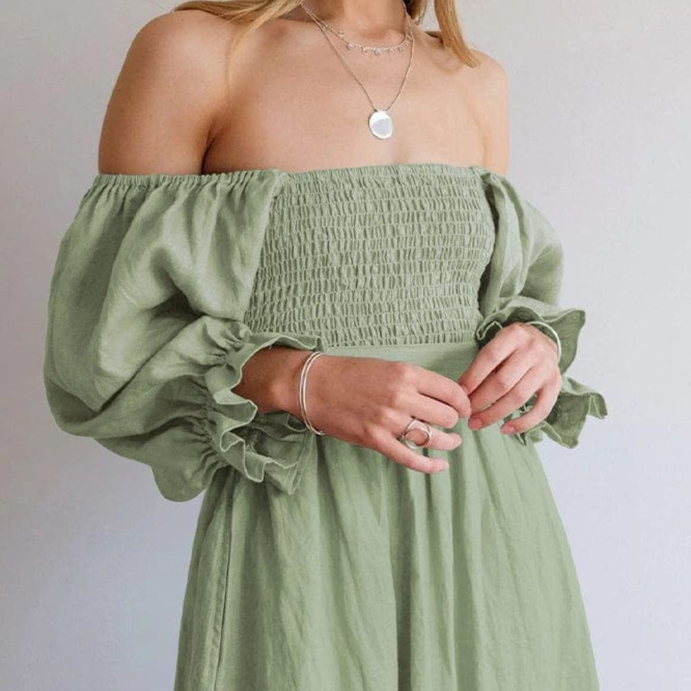 Levoire | Robe Élégante Off Shoulder Avec Manches Bouffantes