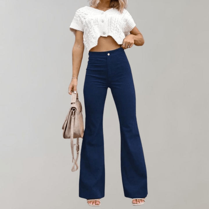 Levoire | Pantalon Velours Rétro Femme Bleu marine