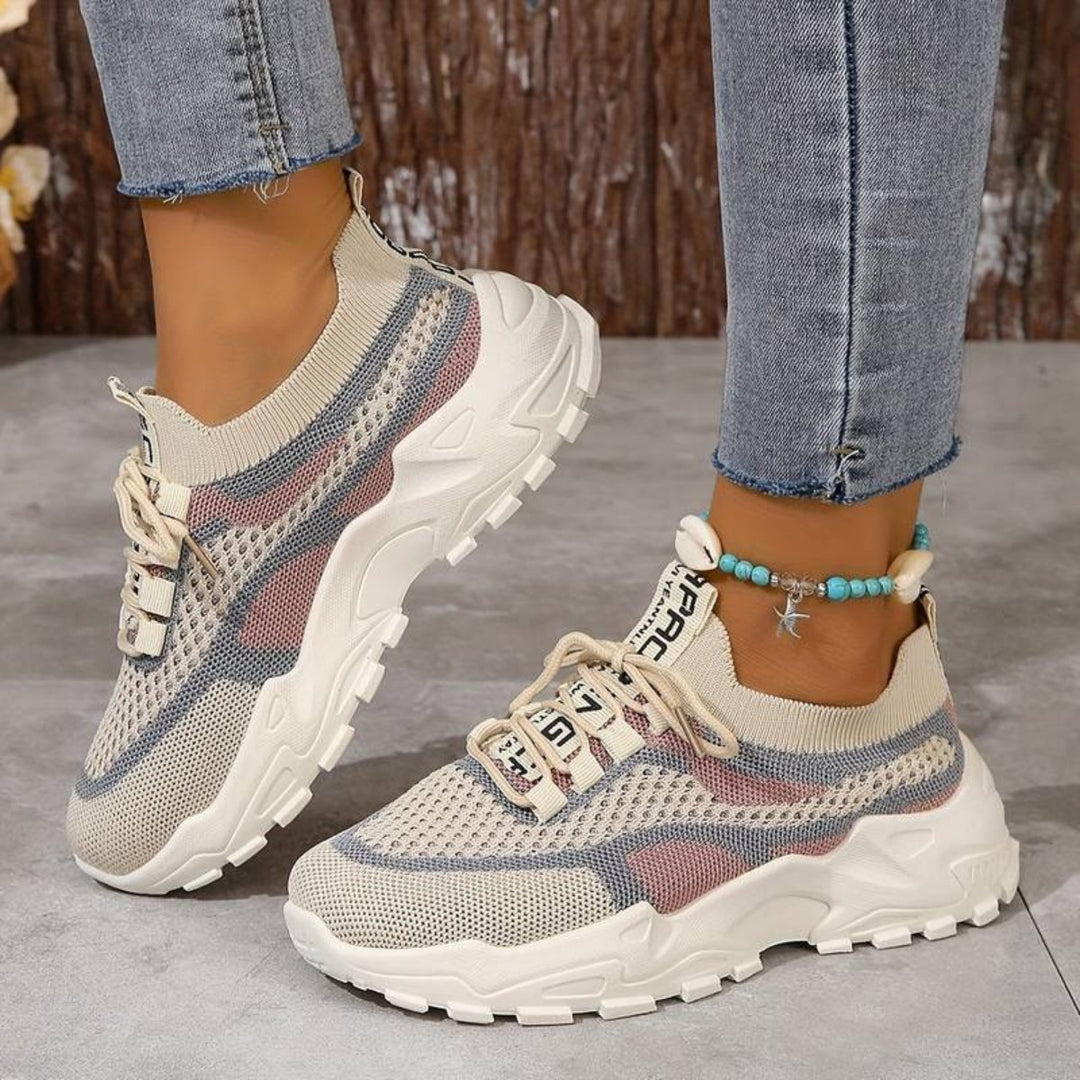 Levoire | Sneakers Tendance Pour Femmes Beige Rose