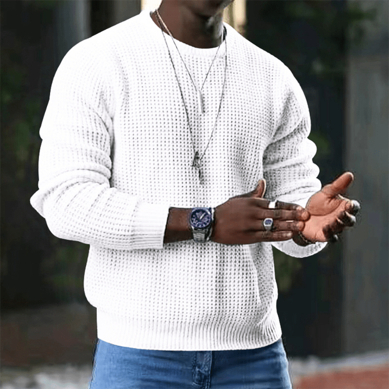 Levoire | Pull Tricot Doux Homme Blanc