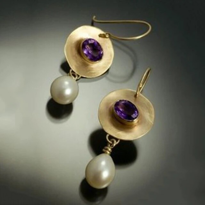 Levoire | Collecte De Vin Or-Violet Zirconium Boucles D'Oreilles En Perles Or