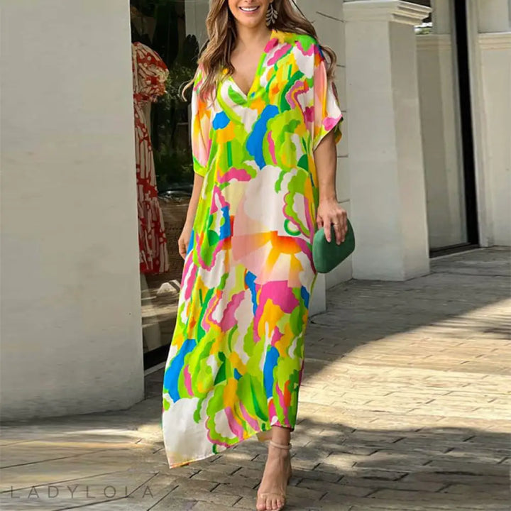 Levoire | Élégante Et Colorée Robe Midi Pour Toutes Les Occasions Jaune