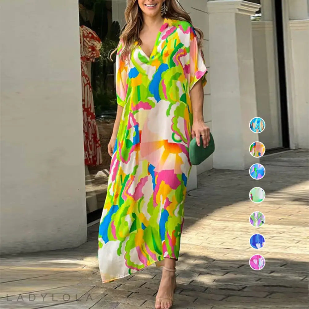 Levoire | Robe longue colorée et aérienne