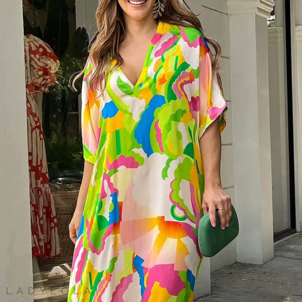 Levoire | Élégante Et Colorée Robe Midi Pour Toutes Les Occasions