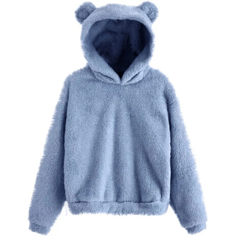 Levoire | Sweat oreilles ours doux femme Bleu
