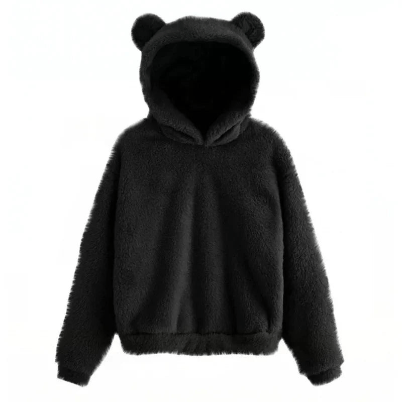 Levoire | Sweat oreilles ours doux femme Noir