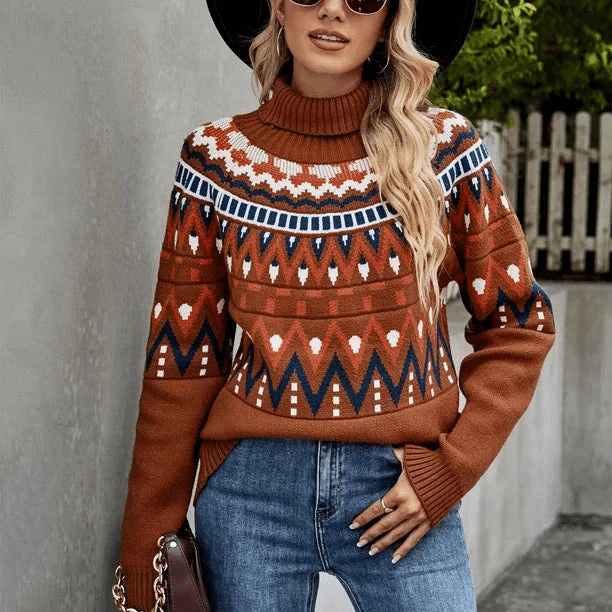 Levoire | Pull tricot chaud femme Orange