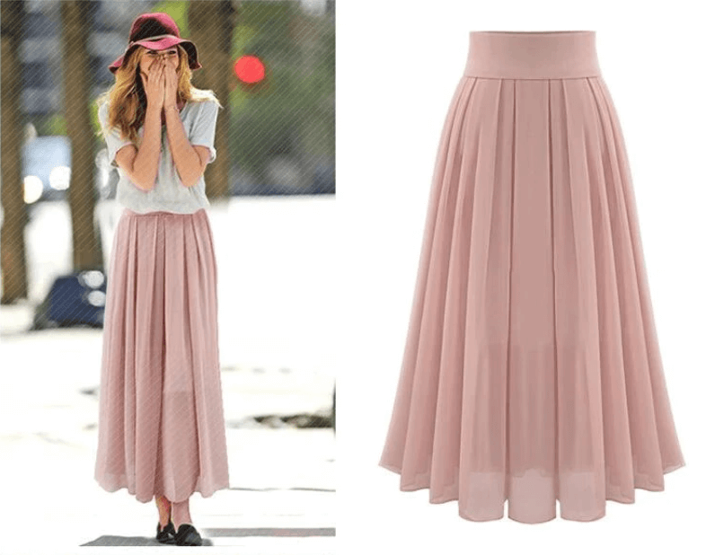Levoire | Jupe Maxi Plissée Levoire | Mode Rétro Taille Haute