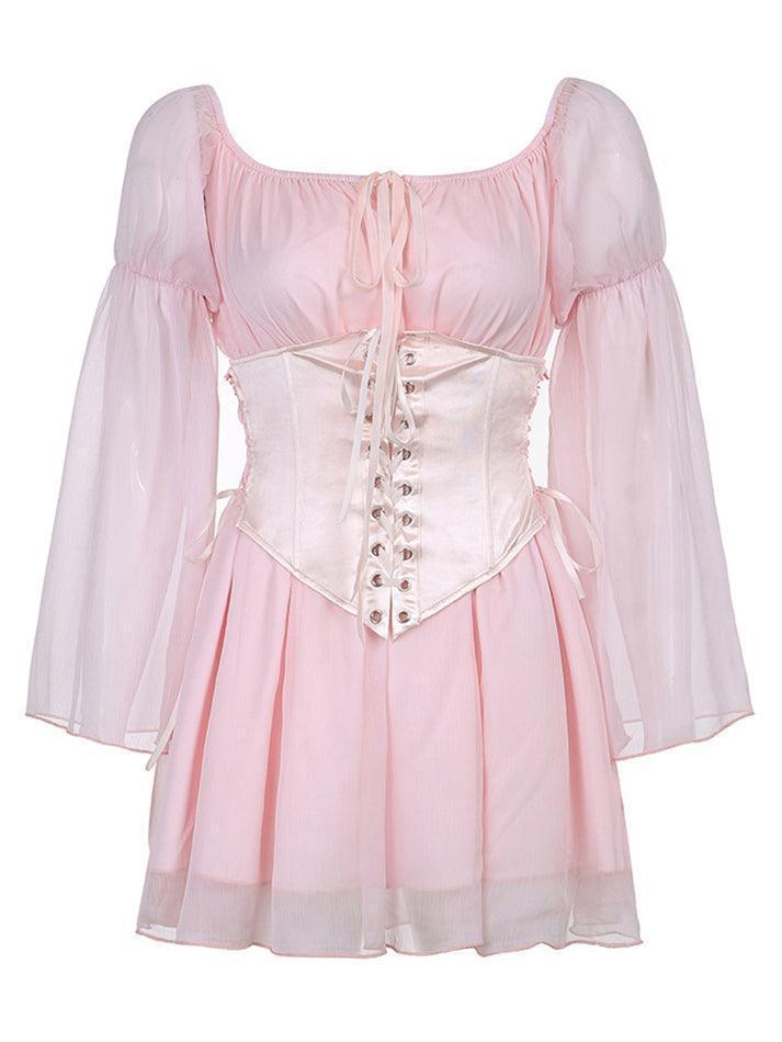 Levoire | Robe Mini À Manches Longues Korsatzt