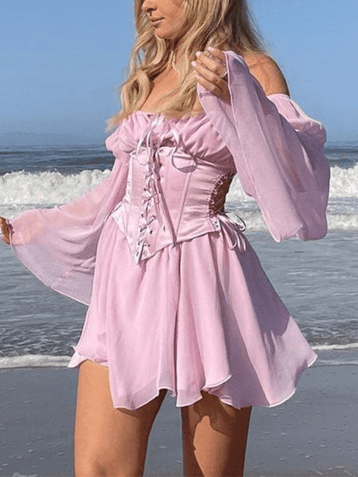 Levoire | Robe Mini À Manches Longues Korsatzt