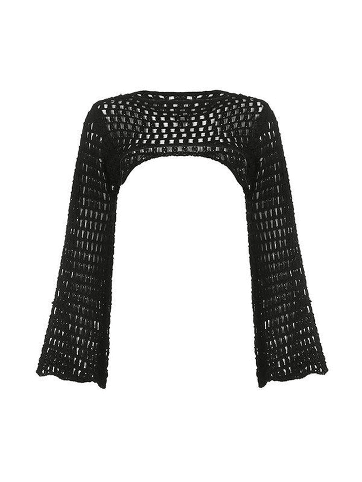 Levoire | Manches Longues Boléro Au Crochet Haut En Tricot