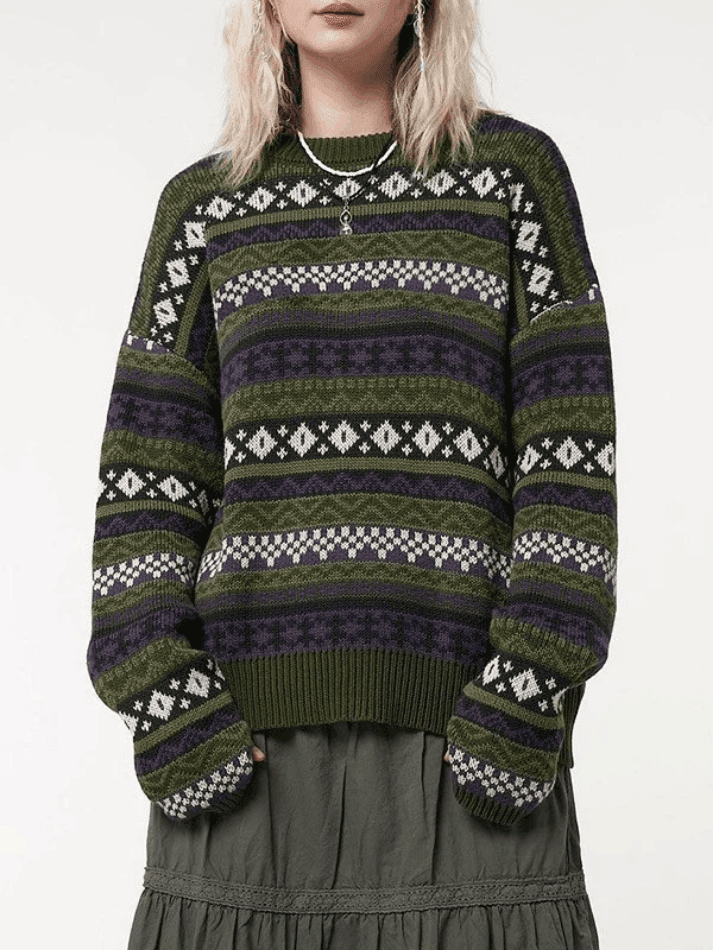 Levoire | Pull À Manches Longues En Jacquard Vintage