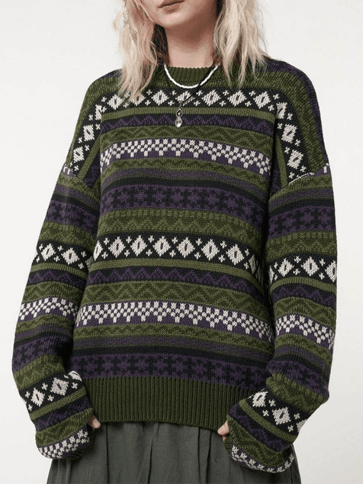 Levoire | Pull À Manches Longues En Jacquard Vintage