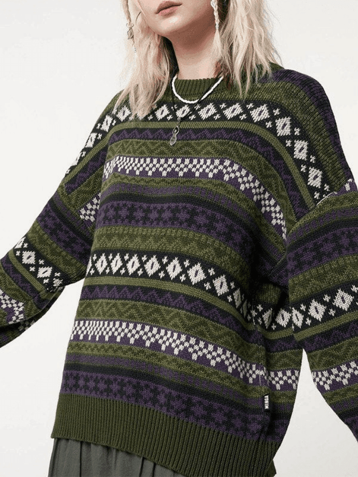 Levoire | Pull À Manches Longues En Jacquard Vintage
