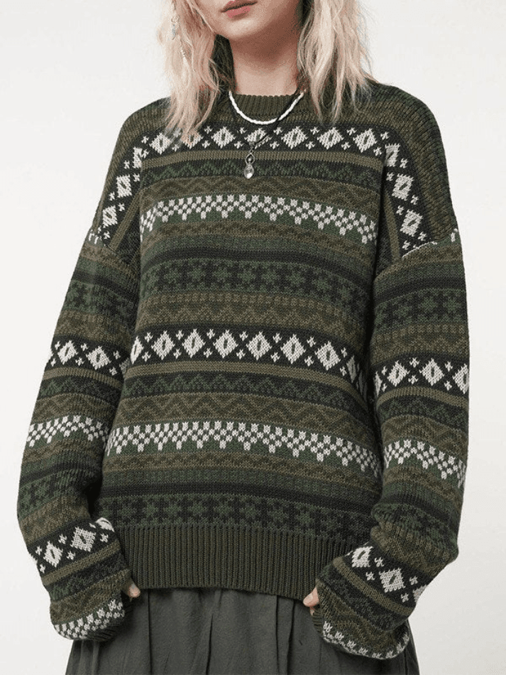 Levoire | Pull À Manches Longues En Jacquard Vintage