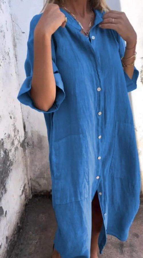 Levoire | Robe D'Été Longue Pour Femmes Bleu