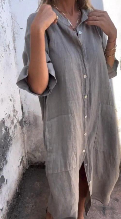 Levoire | Robe D'Été Longue Pour Femmes Gris