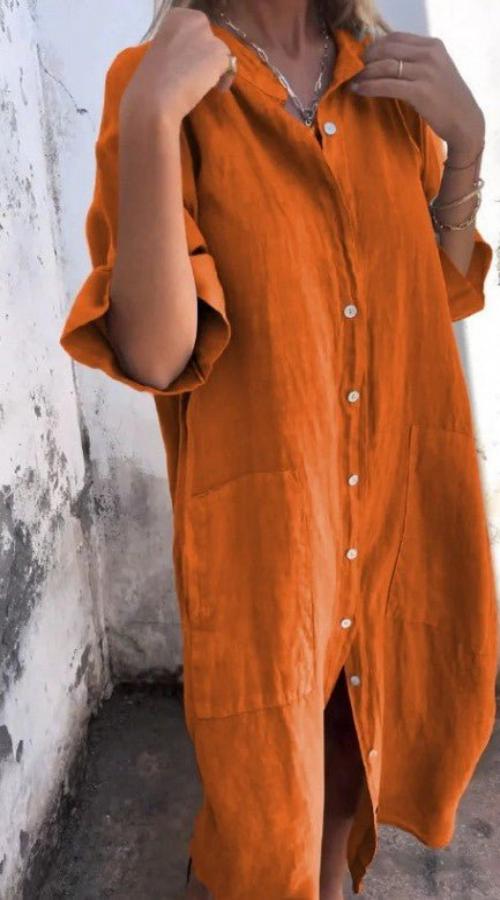 Levoire | Robe D'Été Longue Pour Femmes Orange