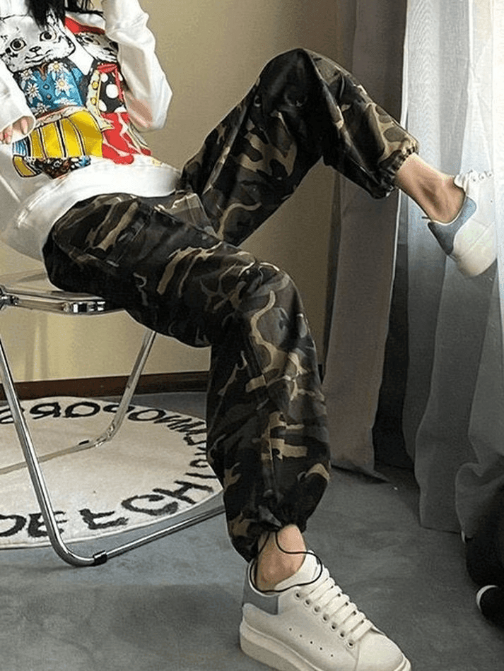 Levoire | Coupe Décontractée Pantalon Cargo Camo