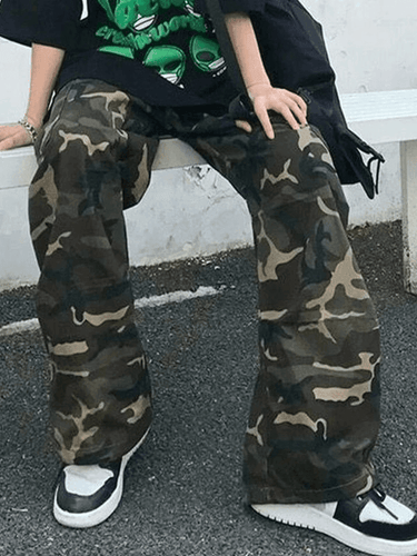 Levoire | Coupe Décontractée Pantalon Cargo Camo