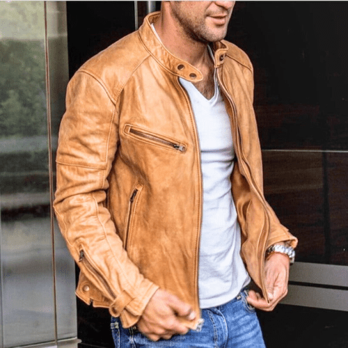 Levoire | Veste en cuir pour hommes Veste en cuir imperméable Parfaite pour l'automne
