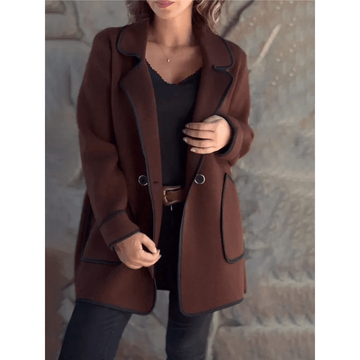 Levoire | Veste élégante pour femmes avec empiècement contrasté Brun foncé