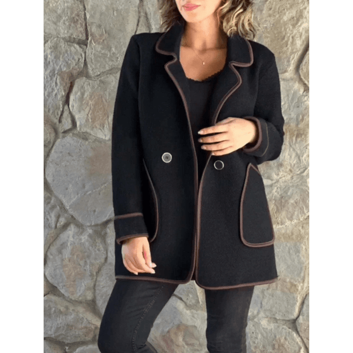 Levoire | Veste élégante pour femmes avec empiècement contrasté Noir