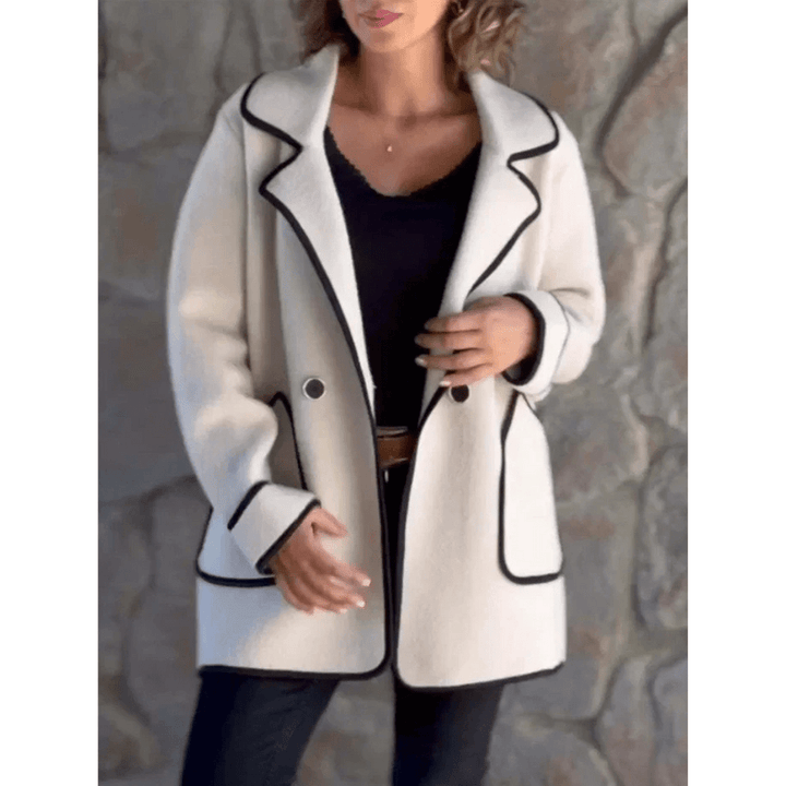 Levoire | Veste élégante pour femmes avec empiècement contrasté Blanc