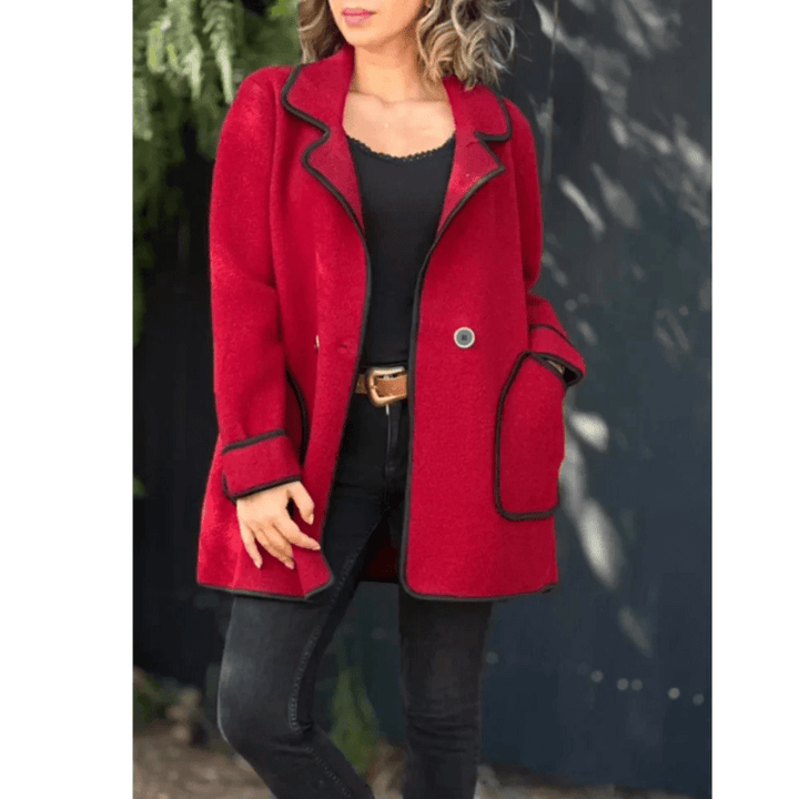 Levoire | Veste élégante pour femmes avec empiècement contrasté Rot