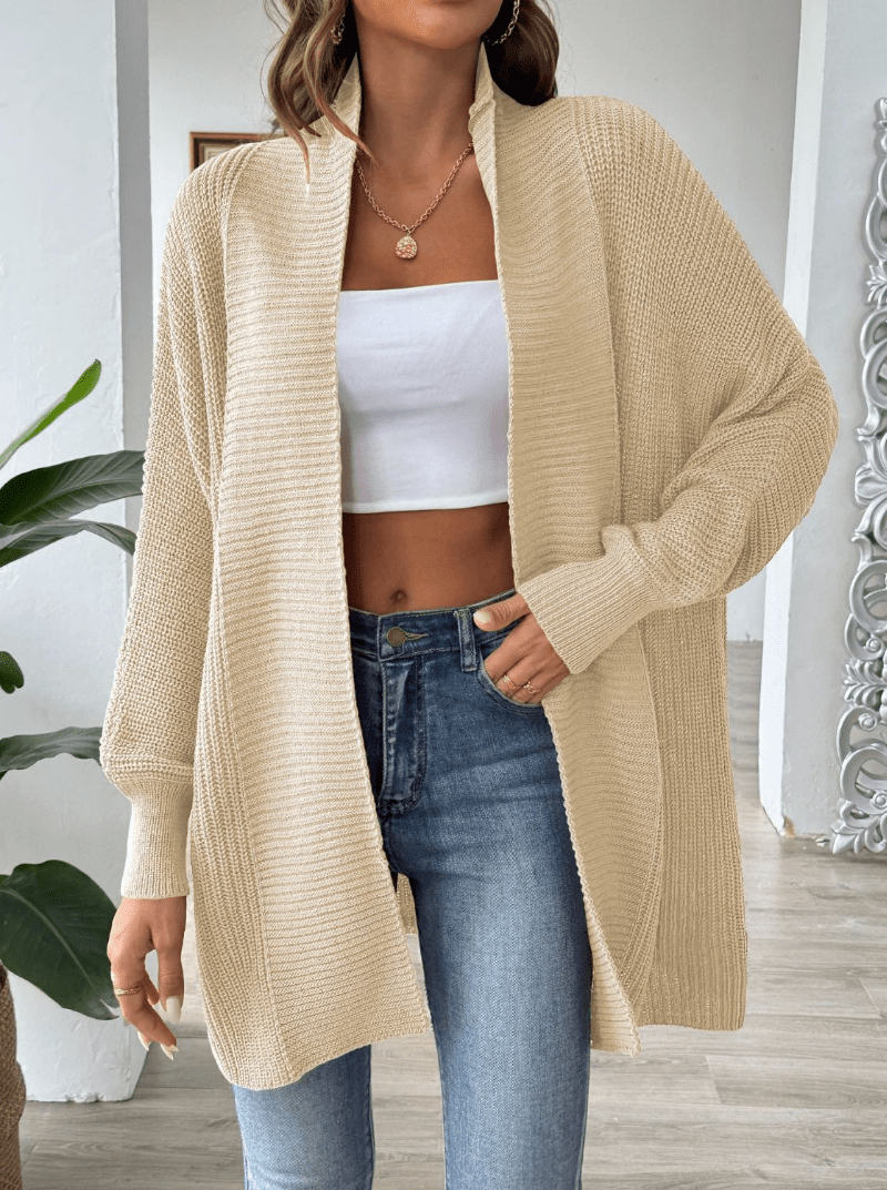 Levoire | Veste Tricot Femme Capuche Chaud Confort Kaki
