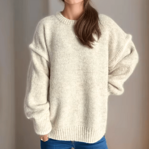 Levoire | Pull Femme Col V Élégant Confortable Abricot