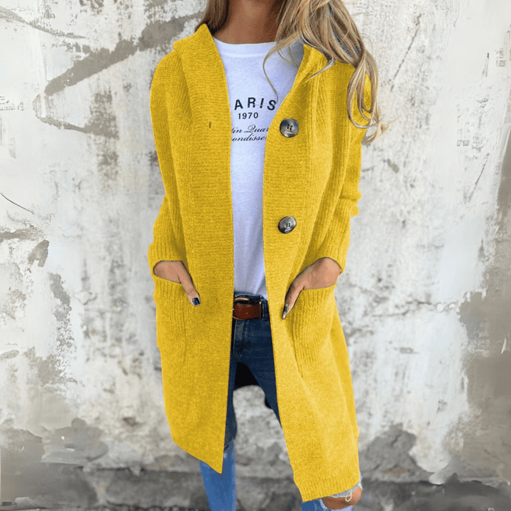 Levoire | Élégante Veste Longue Femme Jaune