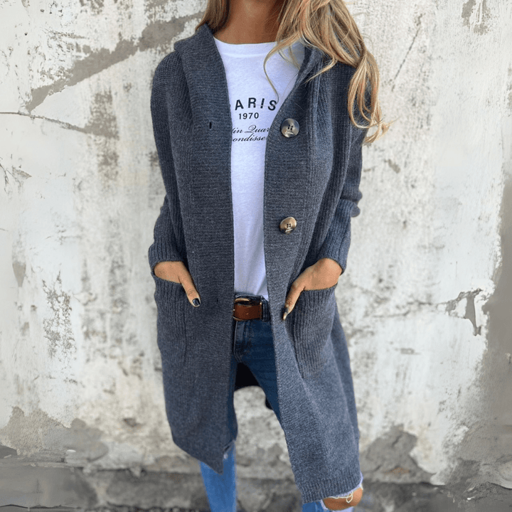 Levoire | Élégante Veste Longue Femme Gris