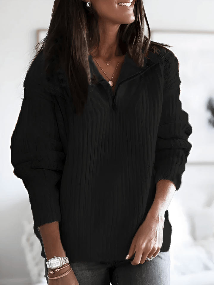 Levoire | Pull à fermeture éclair tendance pour femmes confortable et décontracté Noir