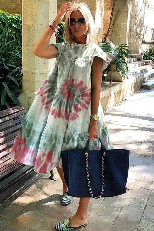 Levoire | Belle robe douce avec imprimé A-line Vert