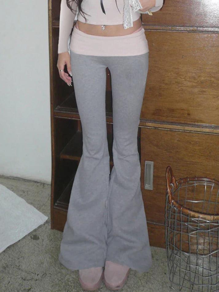 Levoire | Pantalons Tricotés Taille Basse Avec Insertions Gris