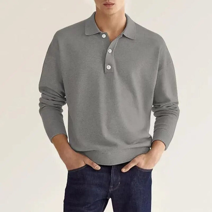 Levoire | Polo Shirt À Manches Longues Élégance Et Confort Maximaux Gris
