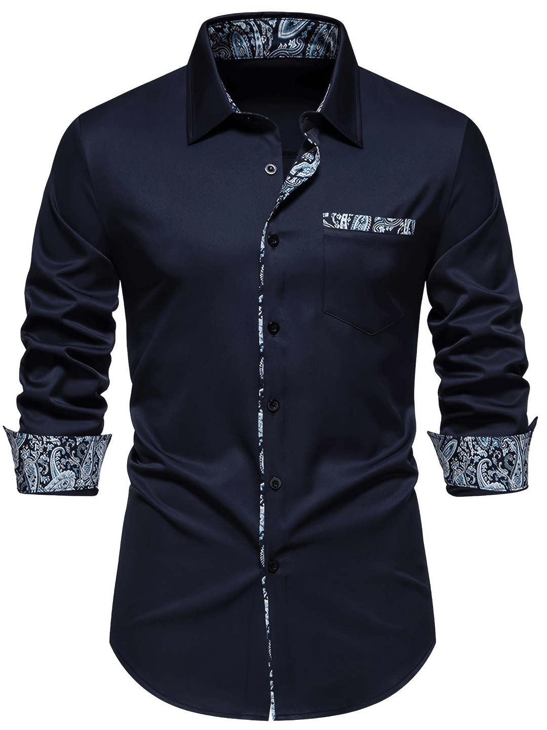 Levoire | Chemise Motif Paisley Homme Bleu marine